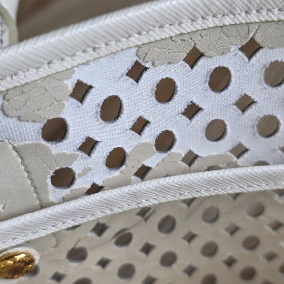 Prada  Perforated White Tote Top Handle Handbag - Picture 3 of 12